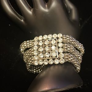 Silver Color Rhinestone Costume Bracelet